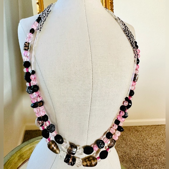 Modern Vintage Venetian Art Glass Bead Necklace - Picture 3 of 17